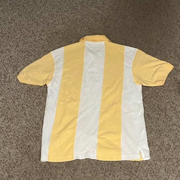 Tommy Hilfiger Men’s Small Striped White and Yellow Polo Shirt - Picture 4 of 4